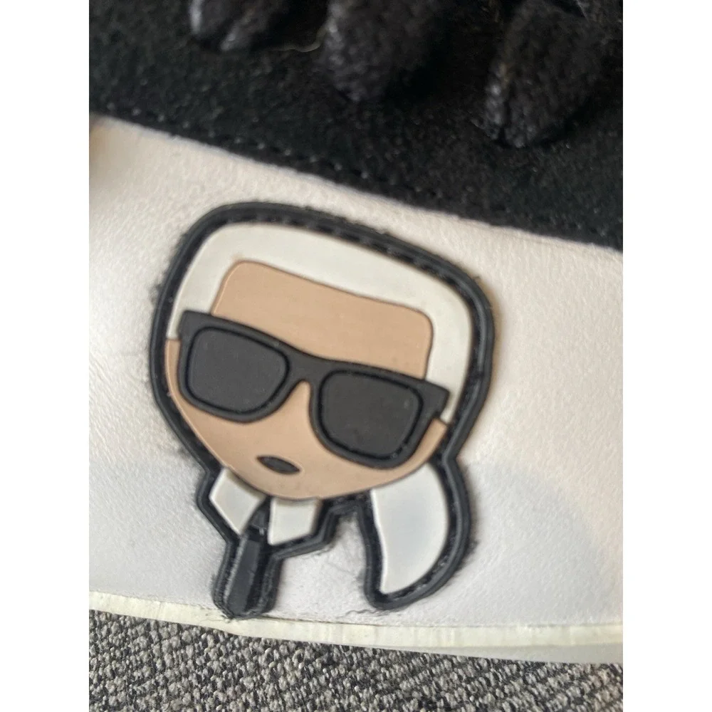 Karl Lagerfeld Paris Men's 7 EU 39-40 Backless‎ Sneakers Leather Faux Fur
